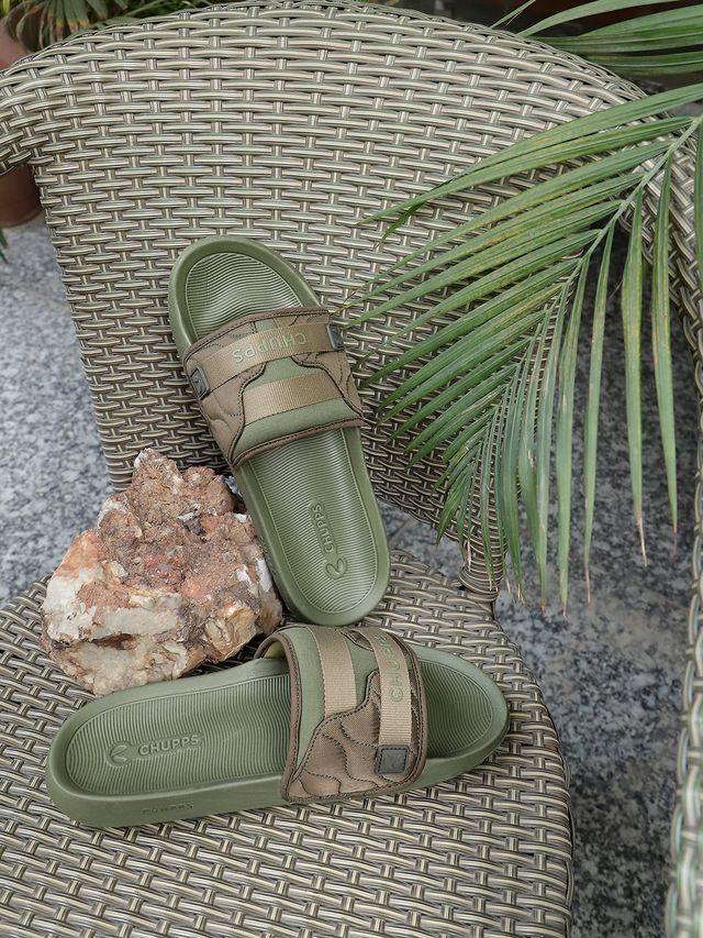 Chupps Mens FORGE Olive Flip flop Sliders