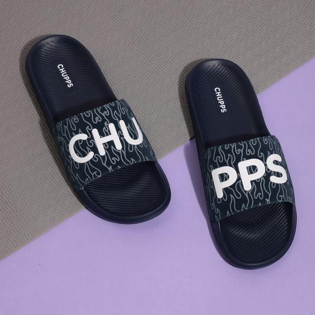 Chupps Mens FLAME Navy Flip flop Sliders