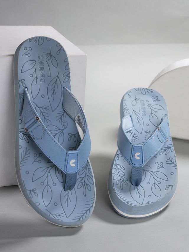 Chupps Womens Spring Sky Blue Flip flop Sliders