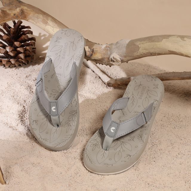 Chupps Womens Spring Grey Flip flop Sliders