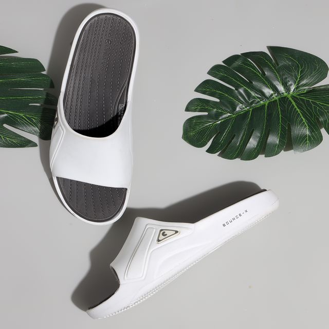 Chupps Mens Stride White D Grey Flip flop Sliders
