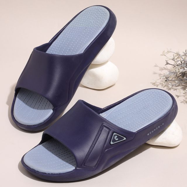 Chupps Mens Stride Navy Blue Sky Blue Flip flop Sliders