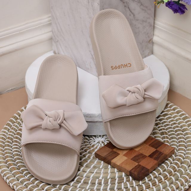 Chupps Womens Loop Beige Flip flop Sliders