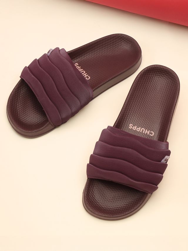 Chupps Womens Rose Maroon Flip flop Sliders