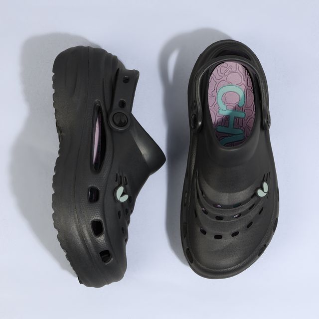 Chupps Womens Eden Black Purple Flip flop Sliders