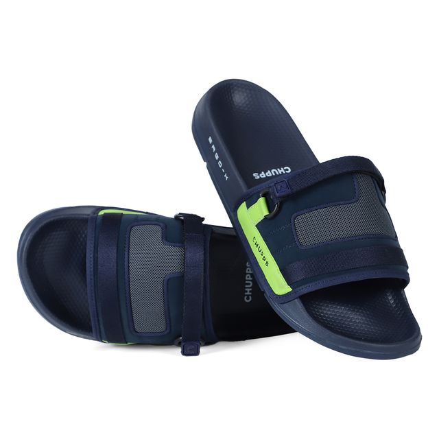 Chupps Mens REBEL Navy Neon Flip flop Sliders