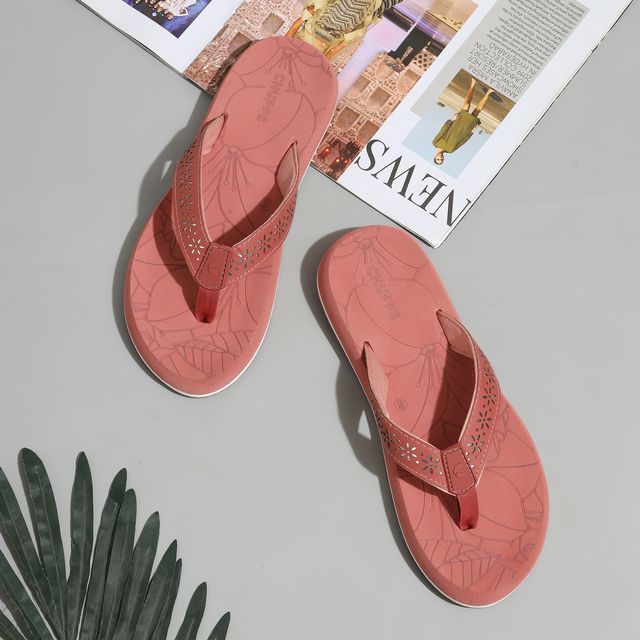 Chupps Womens FLORA Peach Flip flop Sliders