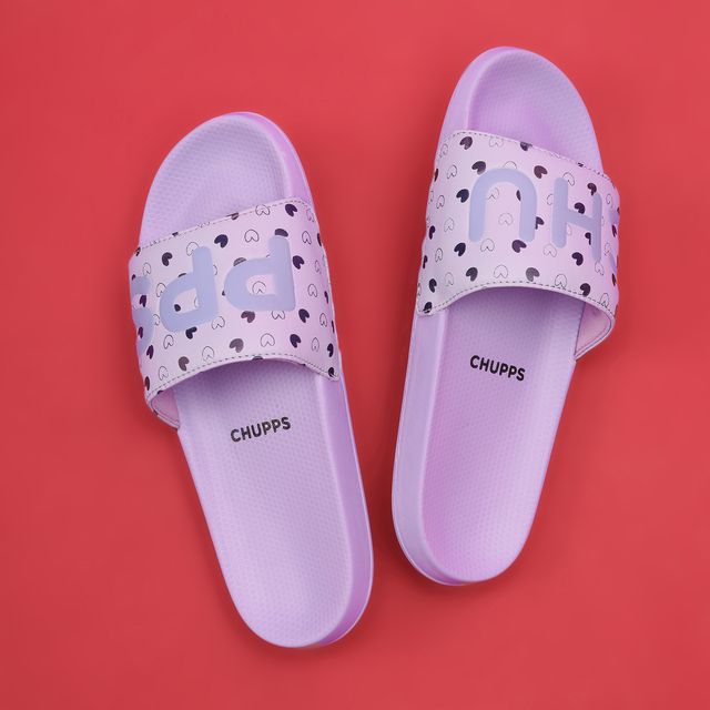 Chupps Womens LOVE BUG Purple Flip flop Sliders