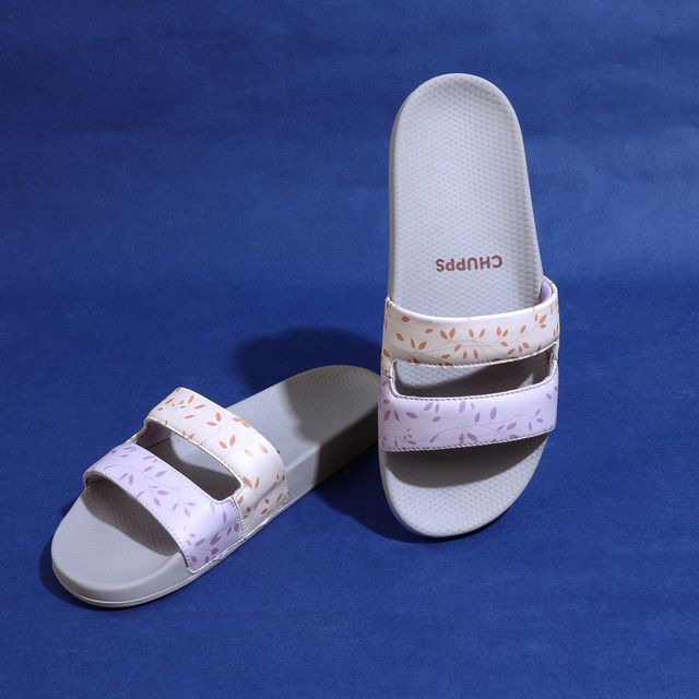 Chupps Womens NUBI Purple Grey Flip flop Sliders