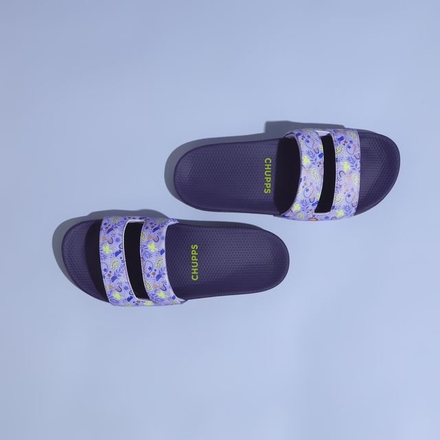 Chupps Womens MIMO purple navy Flip flop Sliders