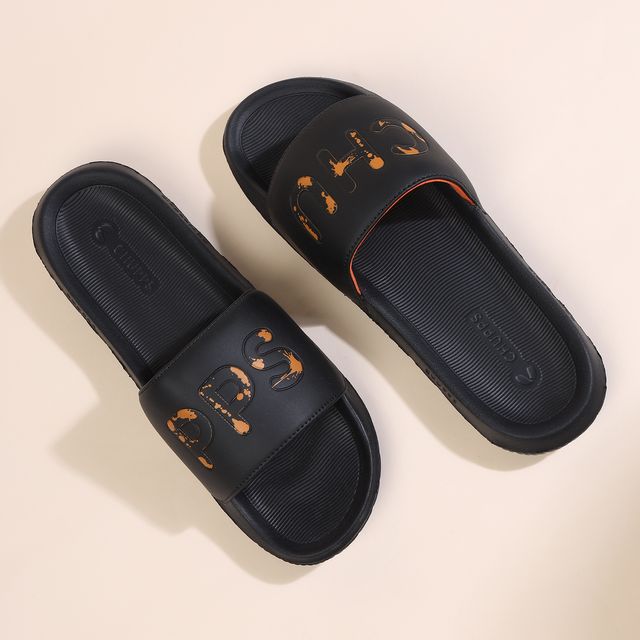 Chupps Mens Drip Black Flip flop Sliders