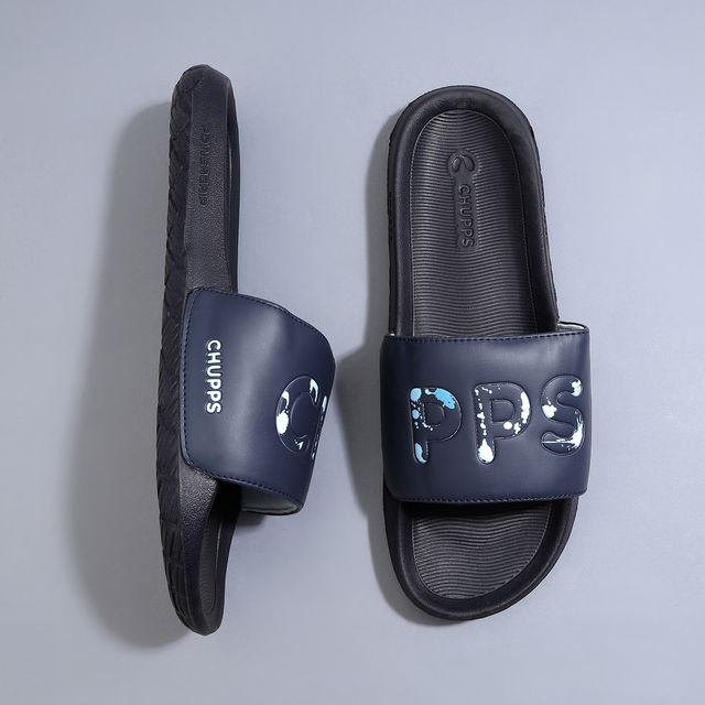 Chupps Mens Drip Navy Blue Flip flop Sliders