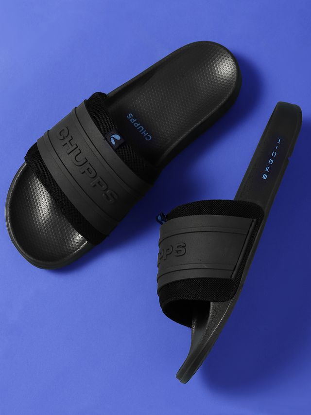 Chupps Mens ROVER Black Flip flop Sliders