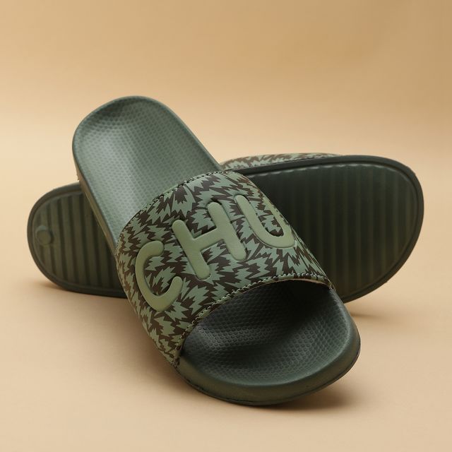 Chupps Womens Nyra Green Flip flop Sliders