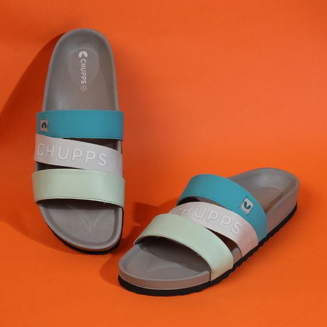 Chupps Womens Amora Steel Blue Flip flop Sliders