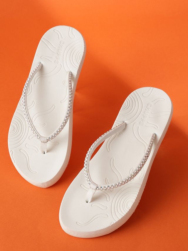 Chupps Womens solis off white Flip flop Sliders