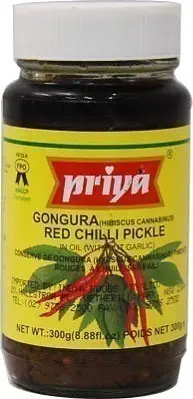 Priya Gongura Red Chili Pickle Without Garlic