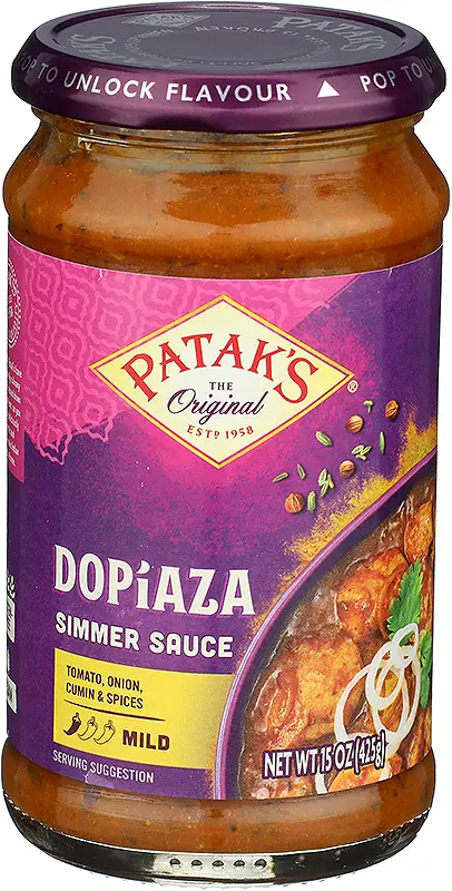 Patak's Dopiaza Curry Simmer Sauce (Tomato Onion And Cumin   Mild)