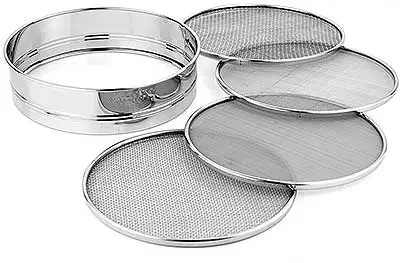 Sieve With 4 Interchangeable Mesh Screens 7.5 Inch