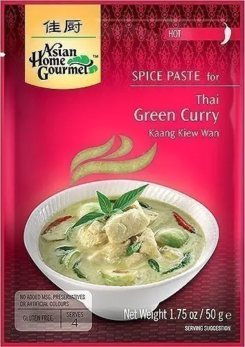 Asian Home Gourmet Thai Green Curry Spice Paste   Hot