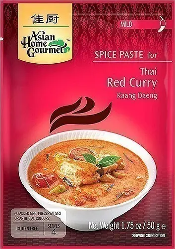 Asian Home Gourmet Thai Red Curry Spice Paste   Mild