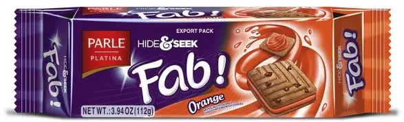 Parle Hide & Seek Fab!   Orange Cream Sandwich Cookies