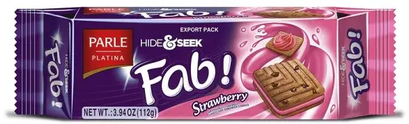Parle Hide & Seek Fab!   Strawberry Cream Sandwich Cookies
