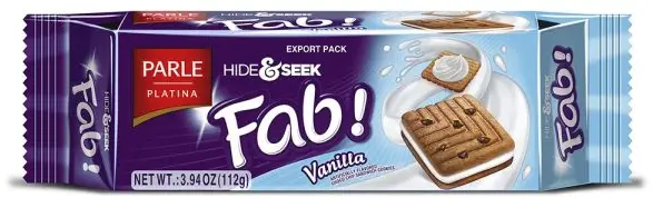 Parle Hide & Seek Fab!   Vanilla Cream Sandwich Cookies