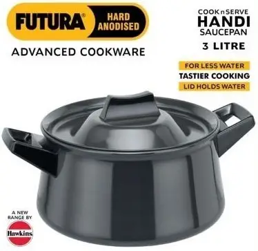 Futura Hard Anodised Handi (Saucepan)   3 Litre (L41)