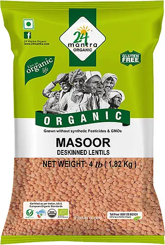 24 Mantra Organic Masoor Whole Without Skin (Masoor Malka)