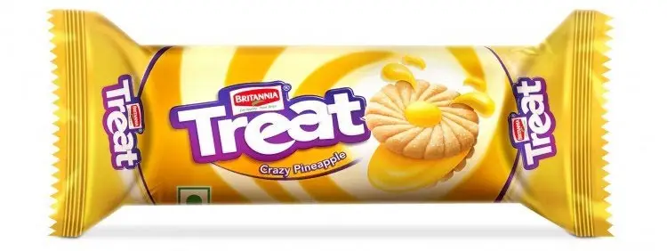 Britannia Treat Biscuits   Pineapple Cream Flavor