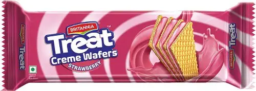 Britannia Treat Creme Wafers   Strawberry