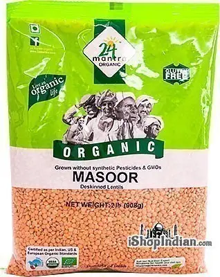 24 Mantra Organic Masoor Whole Without Skin (Masoor Malka)
