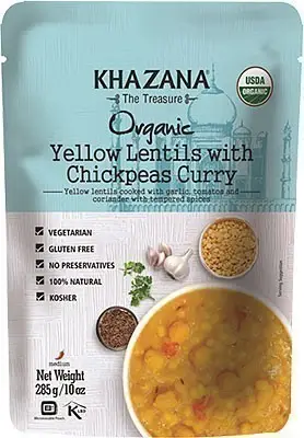 Khazana Organic Yellow Lentils With Chickpeas Curry (Ready To Eat)