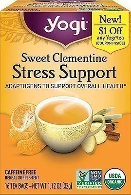 Yogi Sweet Clementine Stress Support (Adaptogens To Support Overall Health)