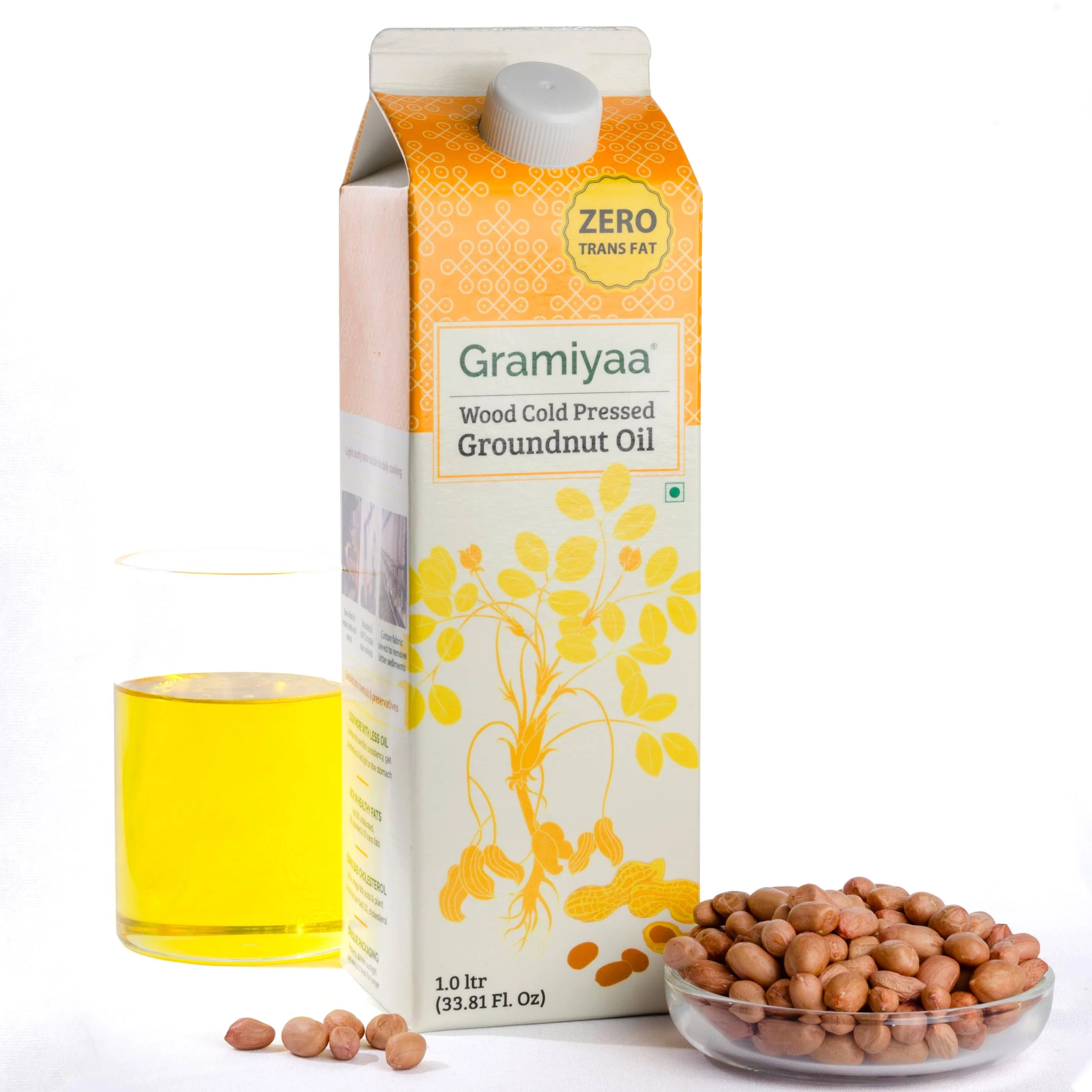 Gramiyaa Wood Cold Pressed Groundnut (Peanut) Oil