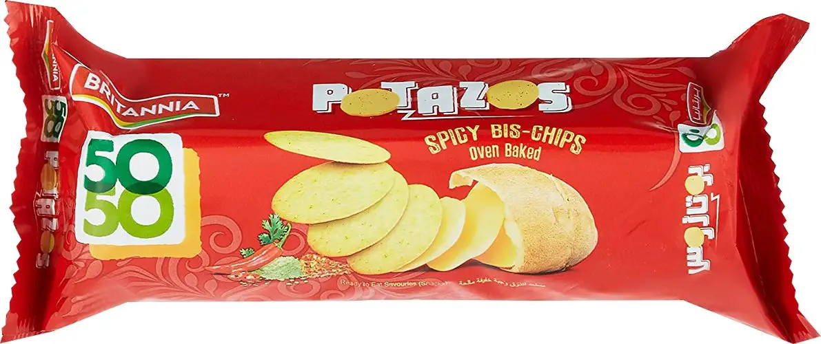 Britannia 50 50 Potazos   Spicy Bis Chips  Masti Masala