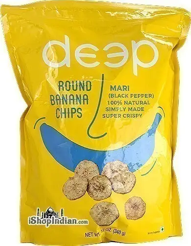 Deep Round Banana Chips   Mari (Black Pepper)