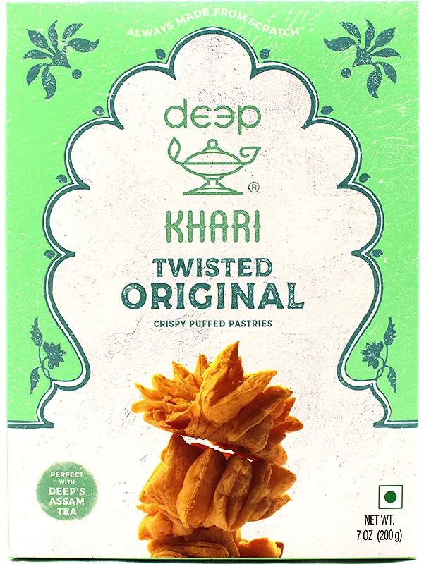 Deep Twisted Khari Biscuits   Original Plain Puffed Pastries