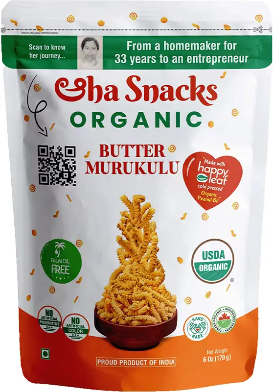 Aha Snacks Organic Butter Murukulu
