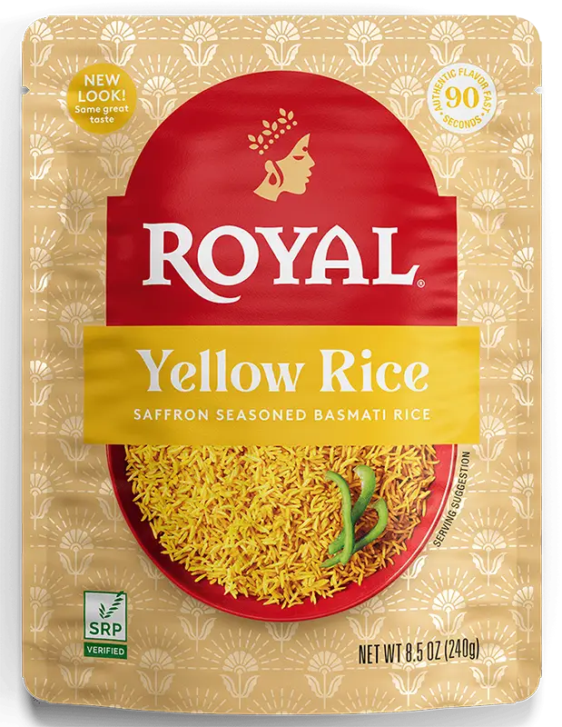 Royal Yellow Rice   Saffron Seasoned Basmati Rice (Ready To Eat)