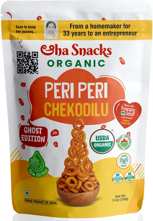 Aha Snacks Organic Peri Peri Chekodilu