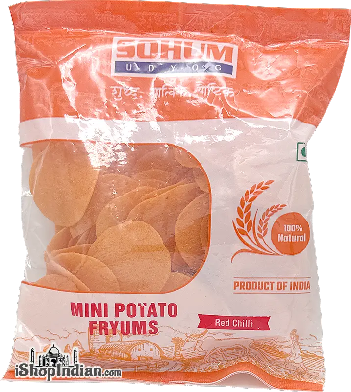 Sohum Udyog Mini Potato Fryums   Red Chillli