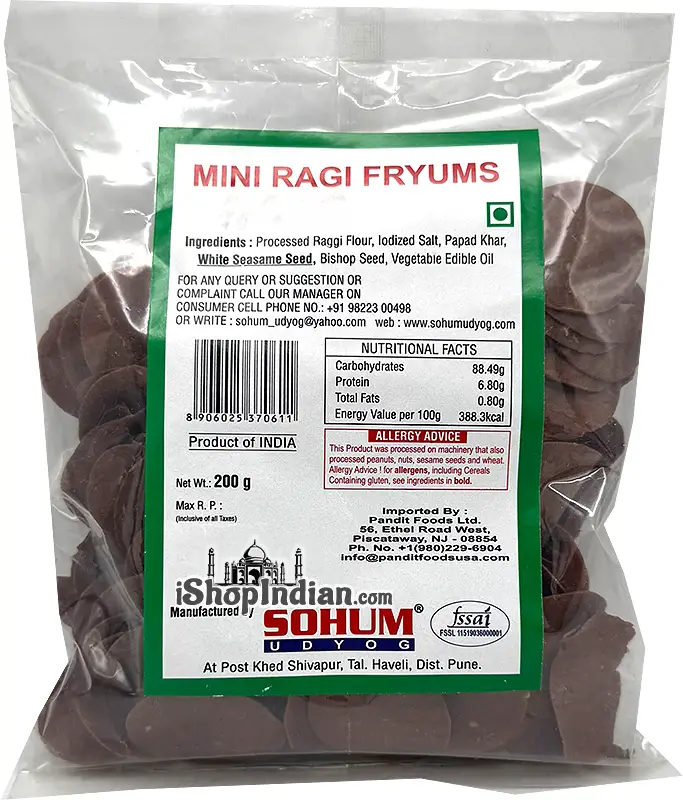 Sohum Udyog Mini Ragi Fryums