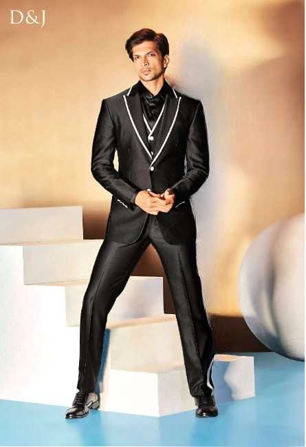 Piped Tuxedo Suit