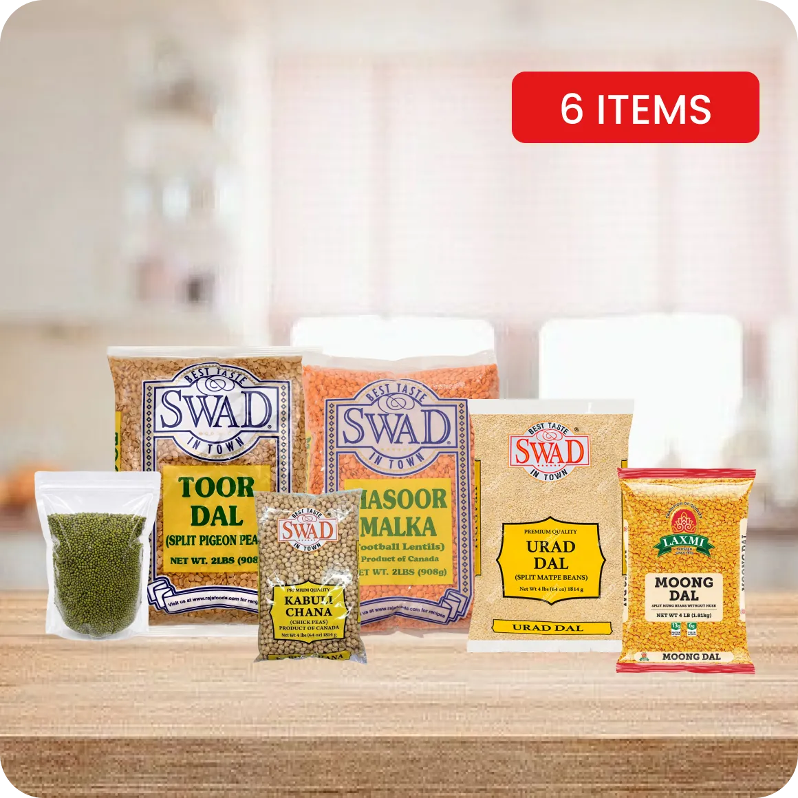 Dal And Pulse Power Kit Toor Moong Urad Chana 6 Pack