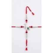 Red And Silver Krishna Rakhi For Brother