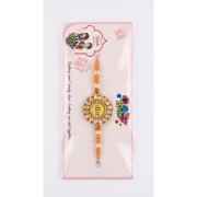 Orange Beaded Veera Rakhi For Brother