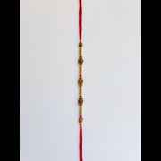 Red Thread Antique Gold Beaded Rakhi