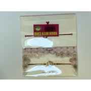 Red Thread Multicolor Beaded Rakhi With Card